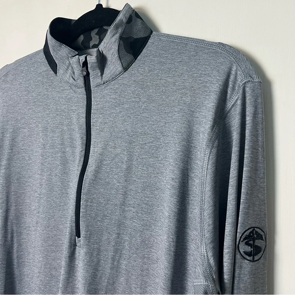 Greyson –‎ Men’s Brri Cooling ¼ Zip Pullover Gray Camo Collar – Sz. M